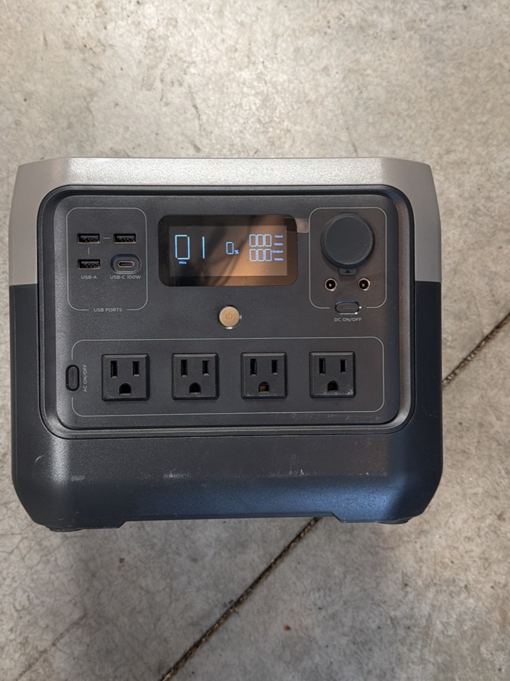 Portable Power Station Surge Protector - Black and Gray